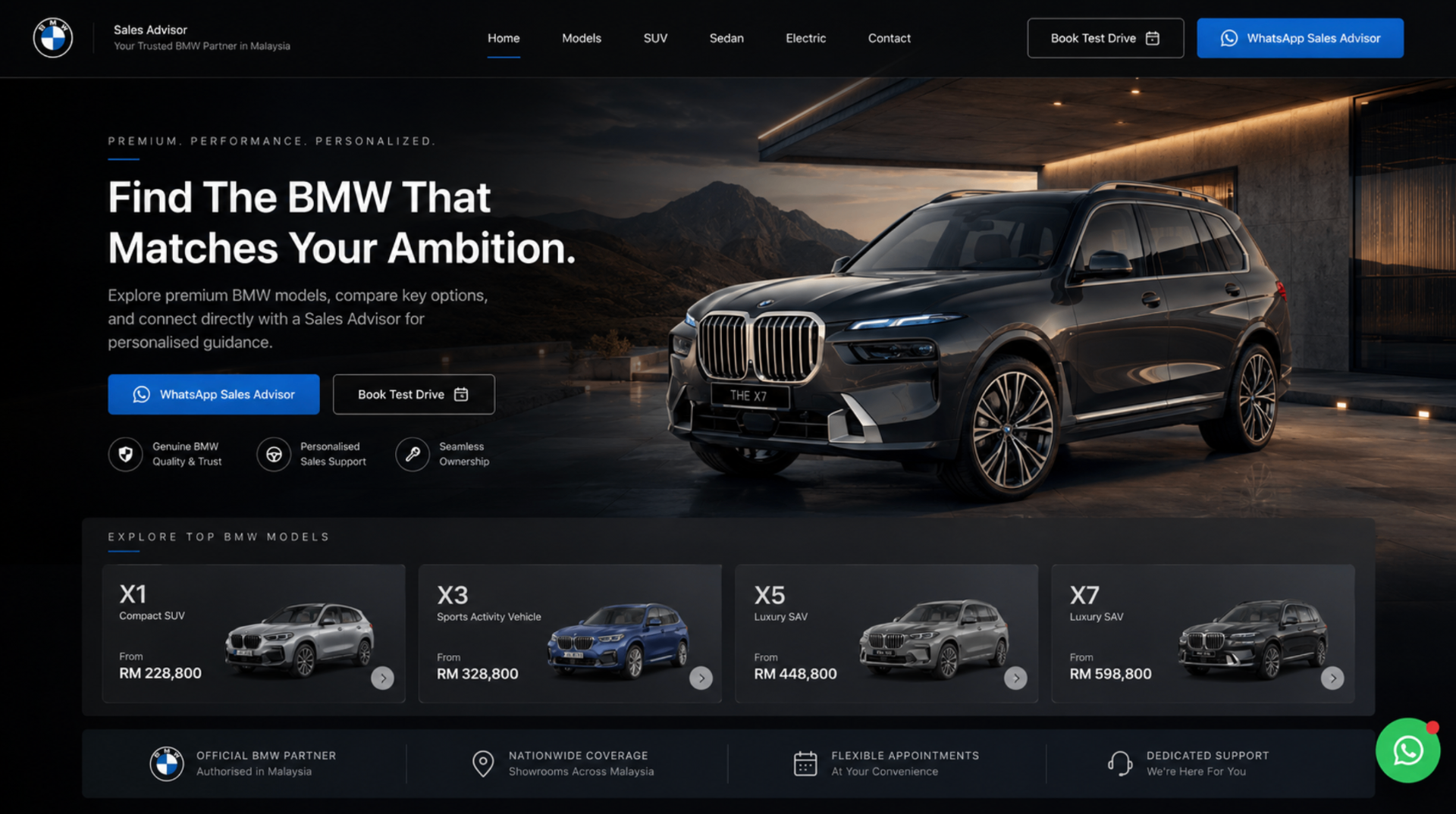 Premium Brand Concept website demo concept preview by AutoX.my